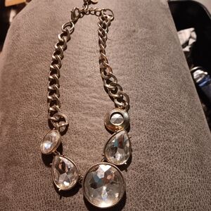 Paparazzi Gold and Silver Vintage-Inspired Necklace with Crystal Accents